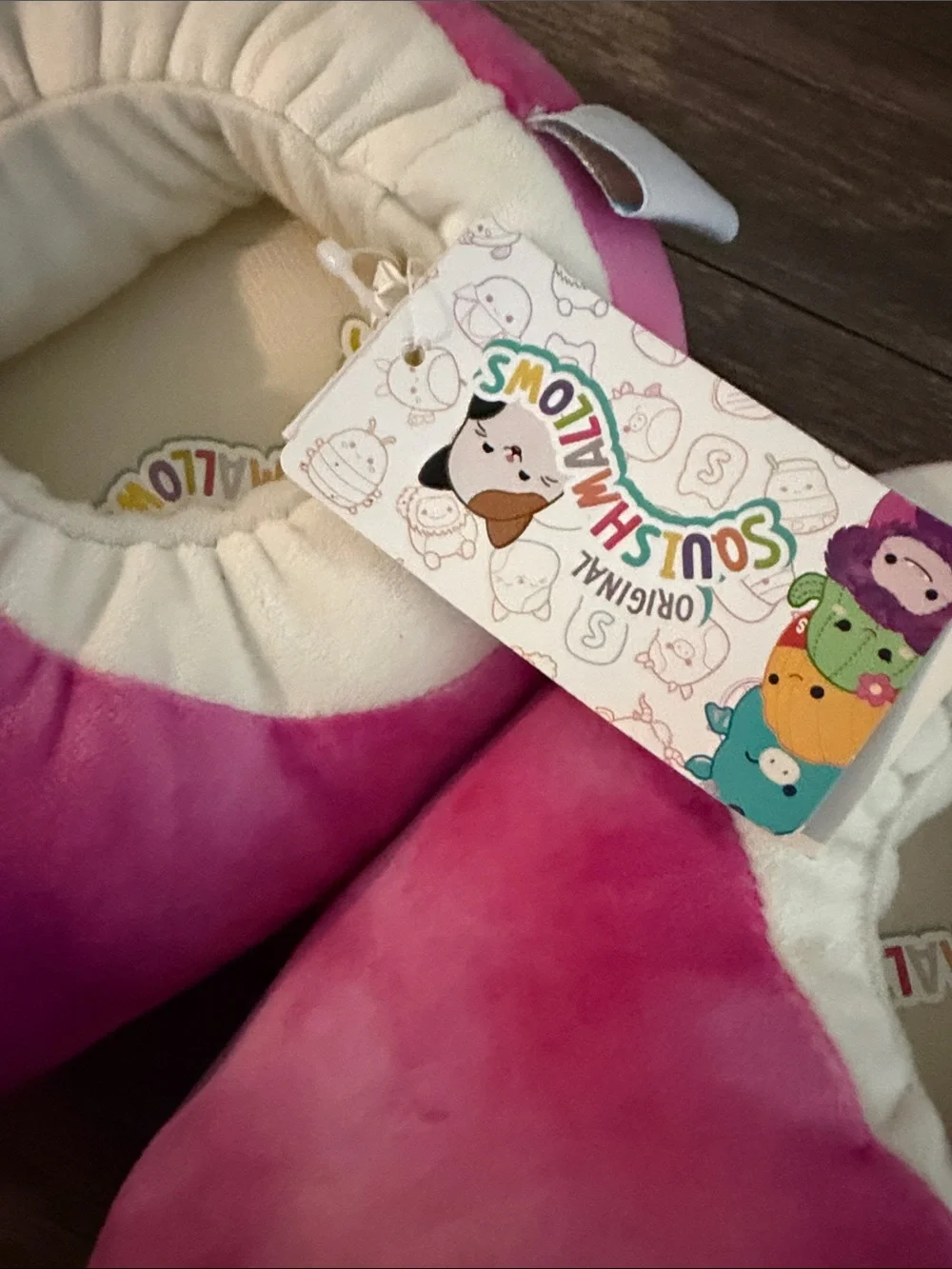 Squishmallows Pink Purple Unicorn Plush Slip-On Kids Slippers